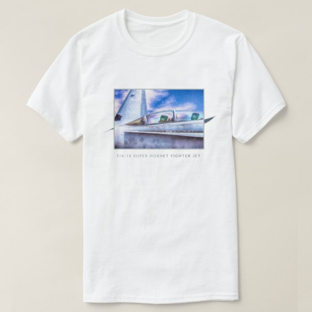 F-18-HORNET-KAMPFJET einfach T-Shirt (Design vorne)