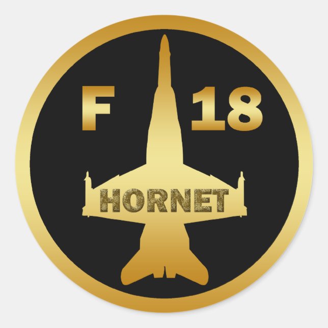 F-18 HORNET RUNDER AUFKLEBER (Vorderseite)