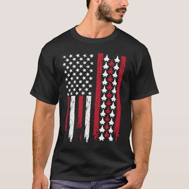 F 22 Crew Jet Fighter Raptor Airplane Distress Ame T-Shirt (Vorderseite)