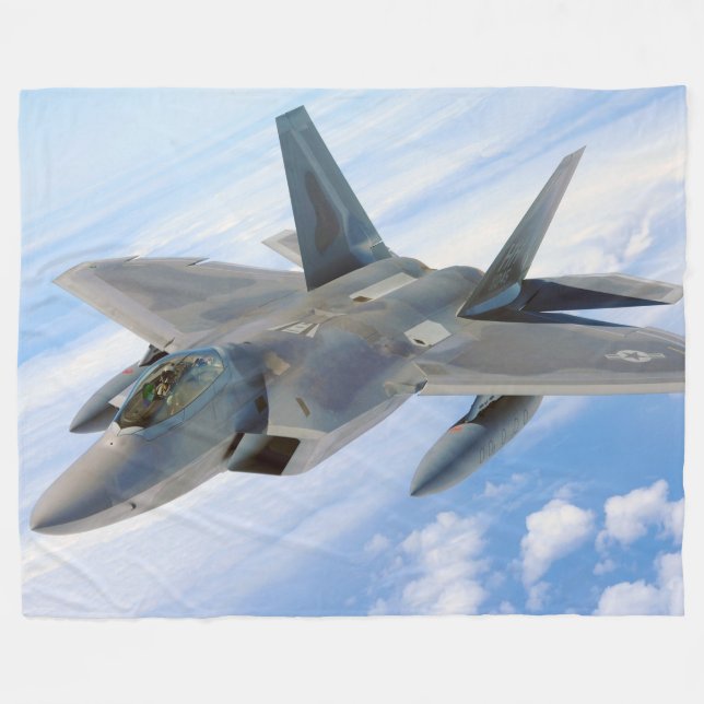 F-22 Militärjet des Raptors Fleecedecke (Vorderseite (Horizontal))