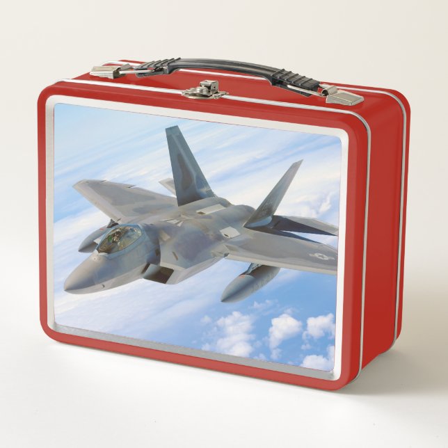 F-22 Militärjet des Raptors Metall Brotdose (Vorderseite)