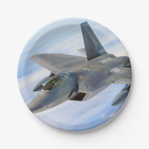 F-22 Militärjet des Raptors Pappteller