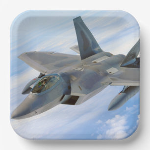 F-22 Militärjet des Raptors Pappteller