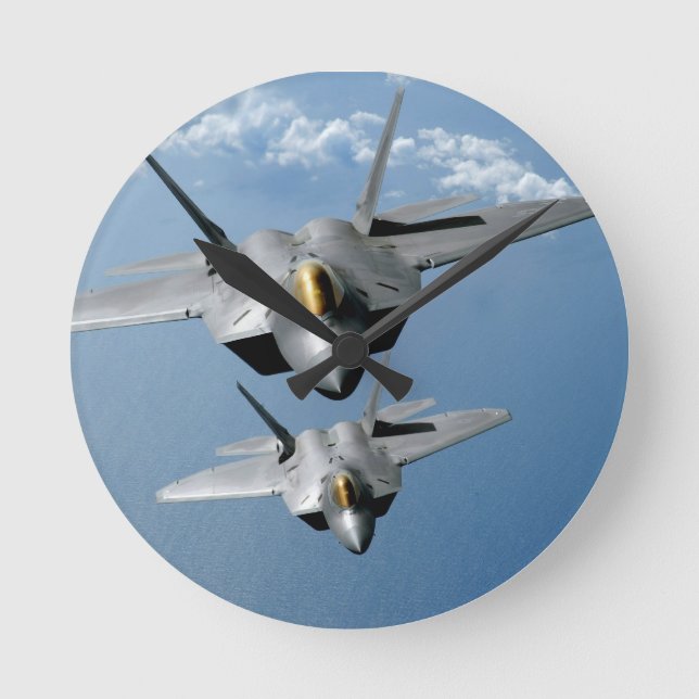 F-22 RAPTOR 8" WALL CLOCK RUNDE WANDUHR (Vorderseite)