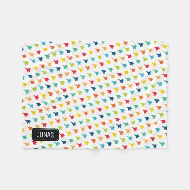 F-22 Raptor Fighter Jet Individuelle Name Baby Bla Fleecedecke (Vorderseite (Horizontal))