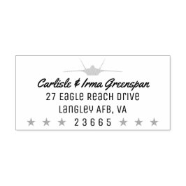 F-22 Raptor Rücksendeadresse Briefmarke mit Sterne Gummistempel