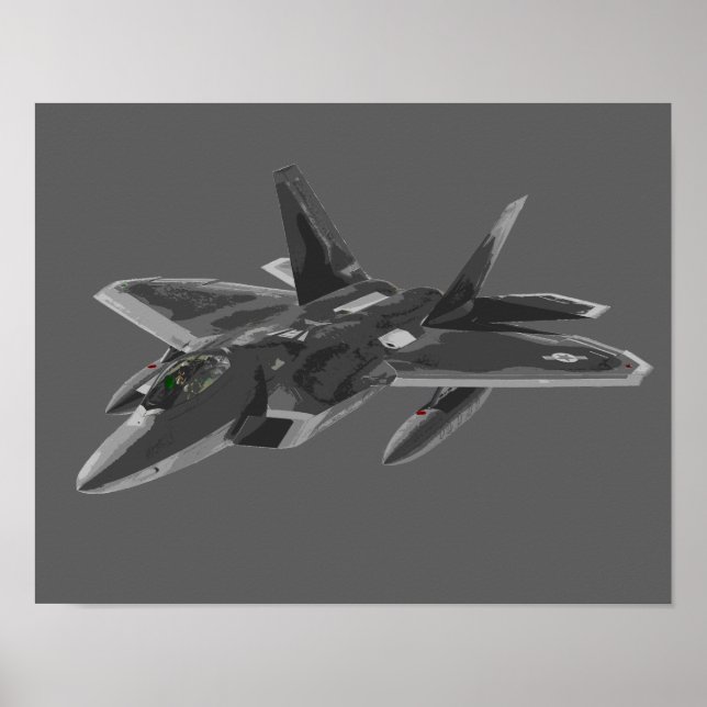 F 22 Raptor Stealthy Fighter Aircraft Poster (Vorne)