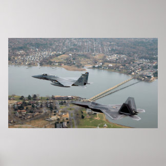 F-22 Raptor und F-15 Adler Poster