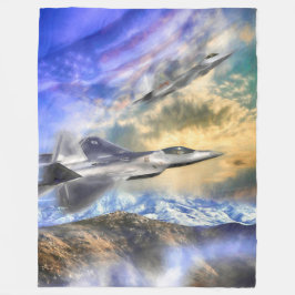 F-22 RAPTOREN ÜBER AMERIKA-FLOECE-BLANKET FLEECEDECKE
