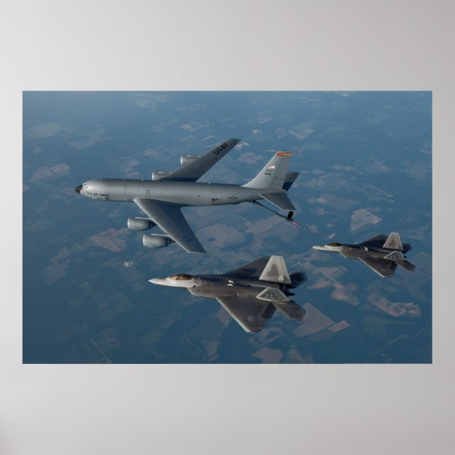 F-22 Raptoren und KC-135 Stratotanker Poster (Vorne)