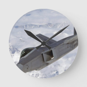 F-22 Raubvogel-Elmendorf AFB Runde Wanduhr