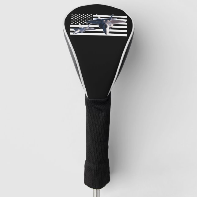F-22 (schwarze Flagge) Golf Headcover (Vorderseite)