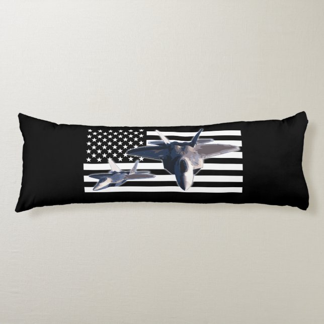 F-22 (schwarze Flagge) Seitenschläferkissen (Vorderseite)