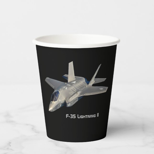 F-35 Blitz II Panther Jet Fighter Pappbecher (Vorderseite)