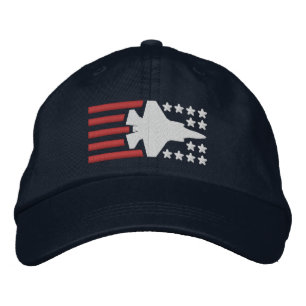F-35 Kampfflugzeug-US Flagge Bestickte Baseballkappe