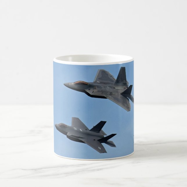 F-35 und F-22 Kampfjet Kaffeetasse (Mittel)
