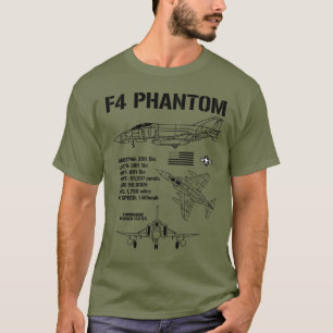 F-4 Phantom Fighter Jet Specs Military F4 Phantom T-Shirt