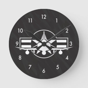 F-4 Phantom II Military Fighter Jet Airplane Runde Wanduhr