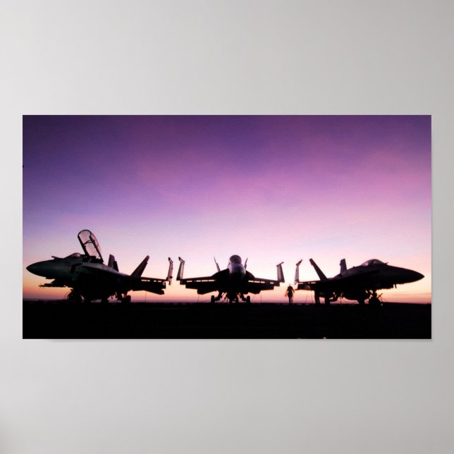 F/A 18 Hornet bei Sunset Poster (Vorne)
