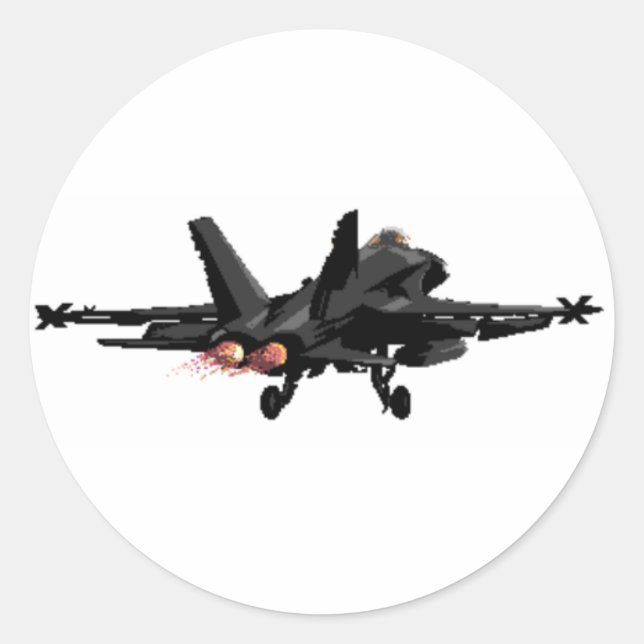 F/A-18 Hornet-Kampfflugzeug-Aufkleber Runder Aufkleber (Vorderseite)