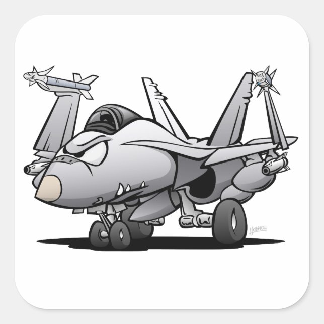 F/A-18 Hornet Quadratischer Aufkleber (Vorderseite)