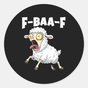 F-baa-f Meme – Lustiges schreiendes Meme-Grafik Runder Aufkleber