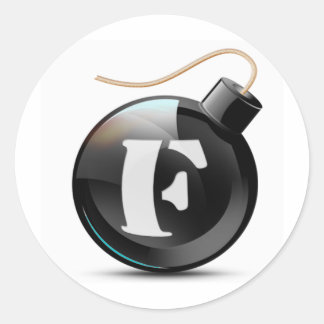 F-Bombe Runder Aufkleber