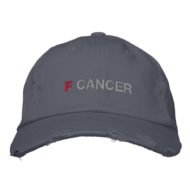 F CANCER BESTICKTE KAPPE (Vorderseite)