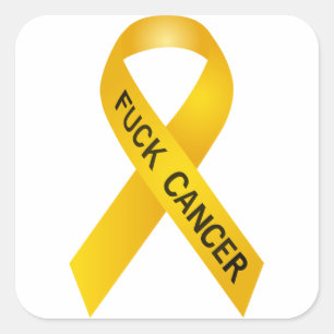 F Cancer Ribbon Quadratischer Aufkleber