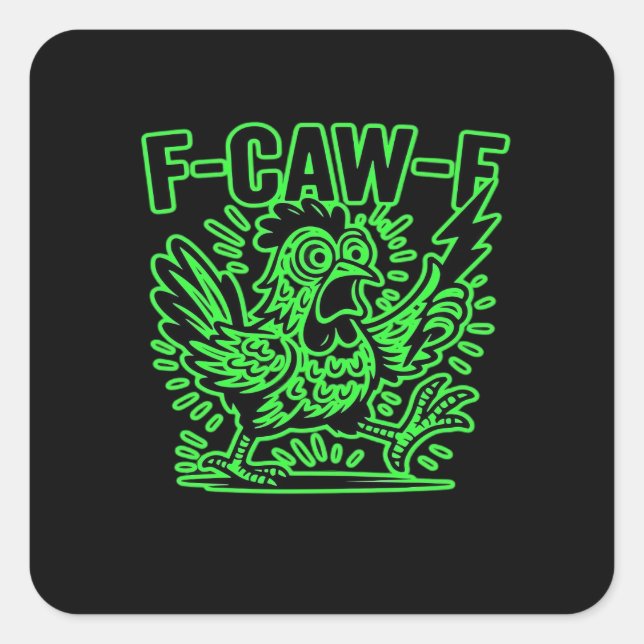 F-Caw-F Attitude Classic Cool Unique Quadratischer Aufkleber (Vorderseite)