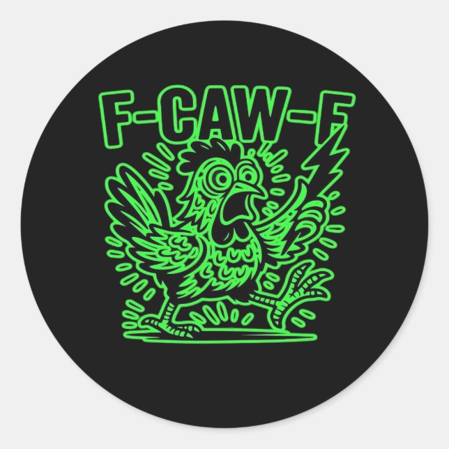 F-Caw-F Attitude Classic Cool Unique Runder Aufkleber (Vorderseite)