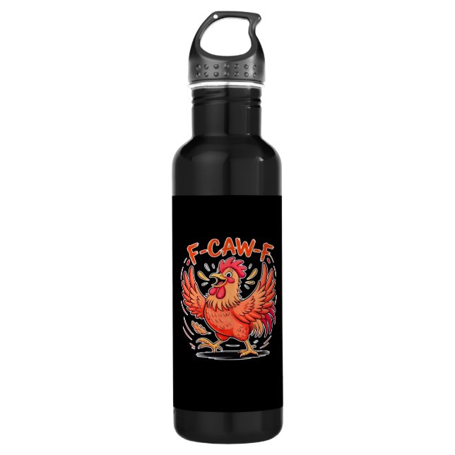 F-Caw-F Attitude Classic Retro Style Edelstahlflasche (Vorderseite)