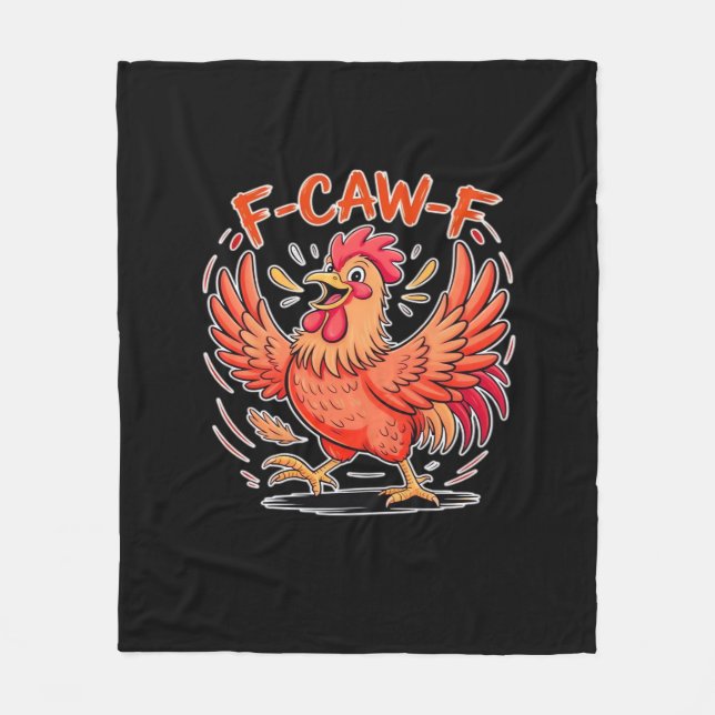 F-Caw-F Attitude Classic Retro Style Fleecedecke (Vorderseite)