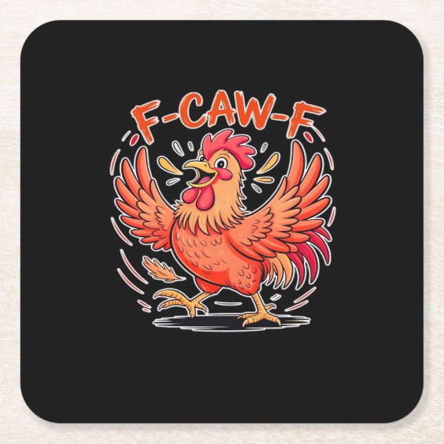 F-Caw-F Attitude Classic Retro Style Rechteckiger Pappuntersetzer (Vorderseite)