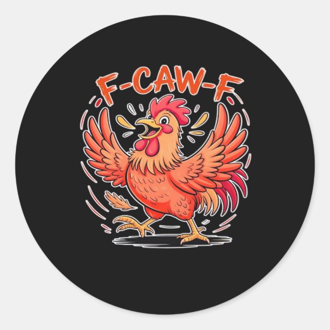 F-Caw-F Attitude Classic Retro Style Runder Aufkleber (Vorderseite)