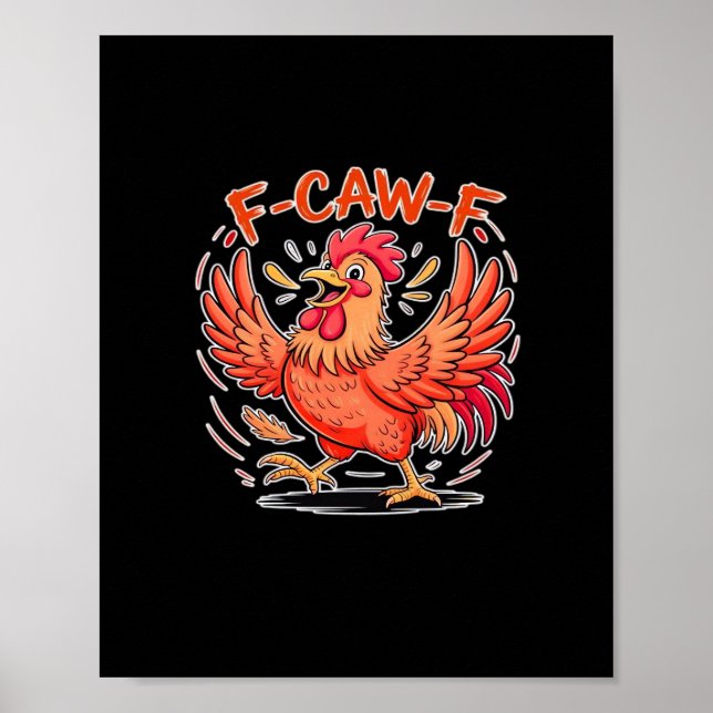 F-Caw-F Attitude Klassischer Retro-Stil Poster (Vorne)