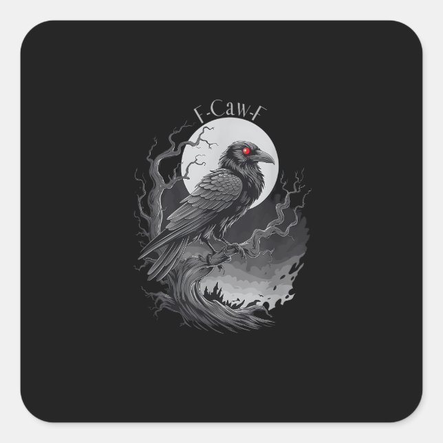 F-Caw-F Bird Creative Art Quadratischer Aufkleber (Vorderseite)
