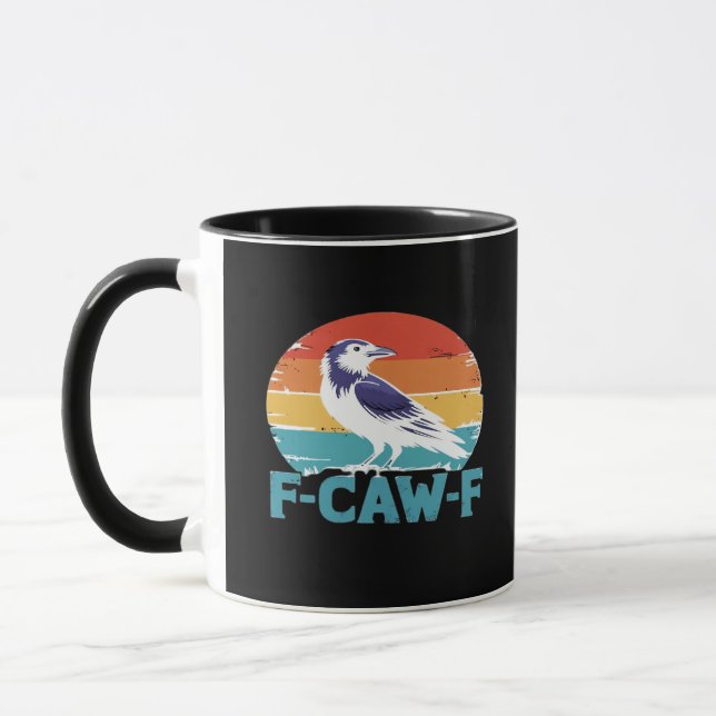 F-Caw-F Bird Crow Funny Crow Lover Aesthetic Style Tasse (Links)