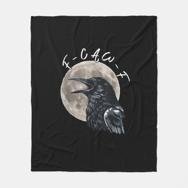 F-Caw-F Bird Crow Minimal Clean Fleecedecke (Vorderseite)