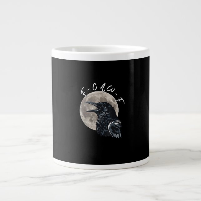 F-Caw-F Bird Crow Minimal Clean Jumbo-Tasse (Vorderseite)