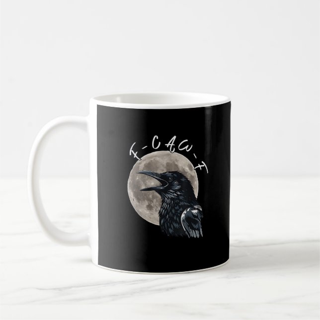 F-Caw-F Bird Crow Minimal Clean Kaffeetasse (Links)