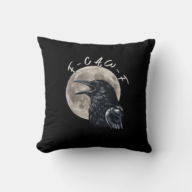 F-Caw-F Bird Crow Minimal Clean Kissen (Vorderseite)