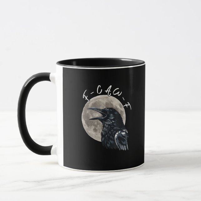 F-Caw-F Bird Crow Minimal Clean Tasse (Links)