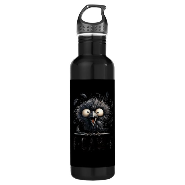 F-Caw-F Bird Funny Trendy Unique Edelstahlflasche (Vorderseite)