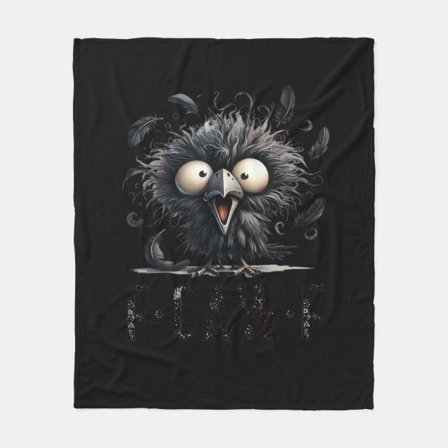 F-Caw-F Bird Funny Trendy Unique Fleecedecke (Vorderseite)