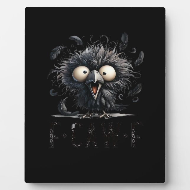 F-Caw-F Bird Funny Trendy Unique Fotoplatte (Vorderseite)