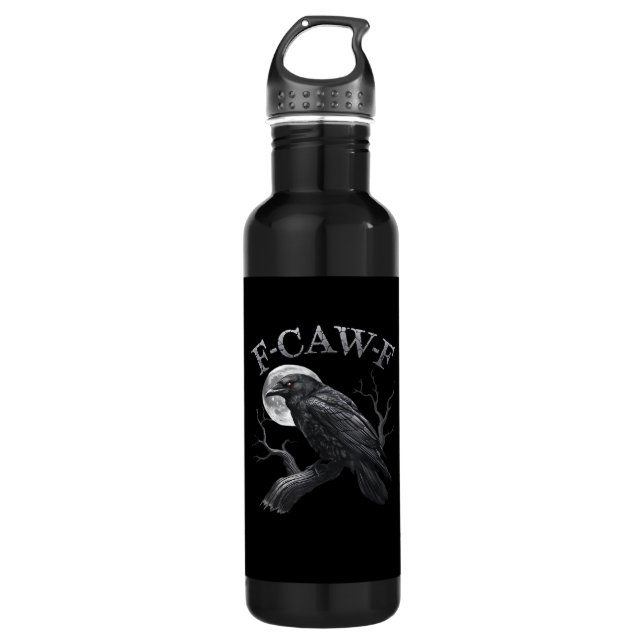 F-Caw-F Bird Moon Gothic Classic Cool Design Edelstahlflasche (Vorderseite)