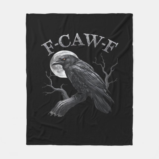 F-Caw-F Bird Moon Gothic Classic Cool Design Fleecedecke (Vorderseite)