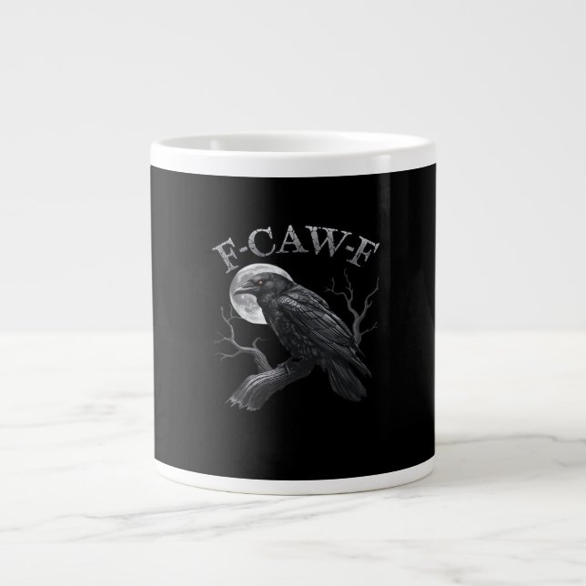F-Caw-F Bird Moon Gothic Classic Cool Design Jumbo-Tasse (Vorderseite)