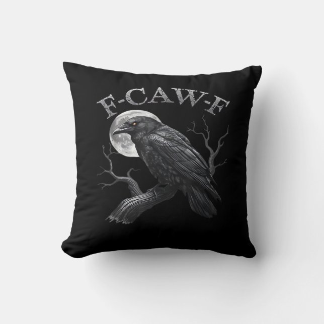 F-Caw-F Bird Moon Gothic Classic Cool Design Kissen (Vorderseite)